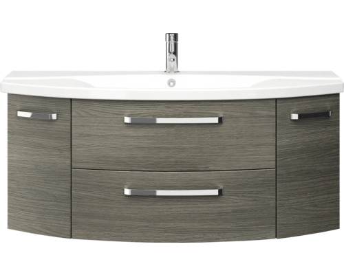 Meuble sous-vasque avec deux tiroirs, lavabo à poser et robinetterie