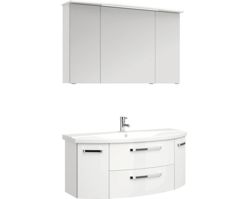 Meuble-lavabo avec meuble bas et armoire de toilette pour salle de bain