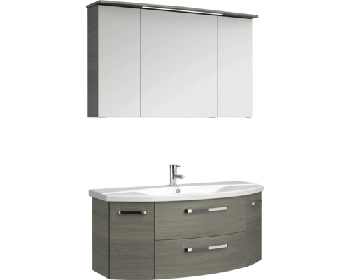 Ensemble de meubles de salle de bain avec meuble sous-lavabo, lavabo et armoire de toilette