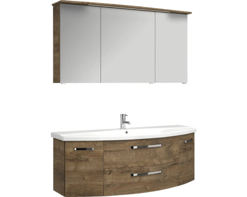 Ensemble de salle de bains avec meuble sous-lavabo, lavabo et armoire de toilette