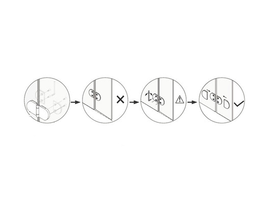 Illustration d''instructions de montage pour une porte de douche