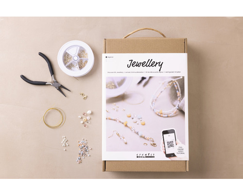 Kit de bijoux pour débutants avec pince, perles, fil et instructions