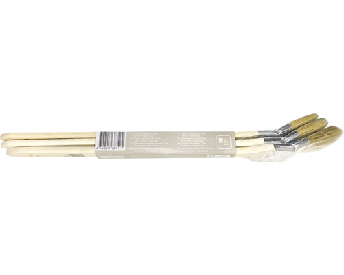 Mehrere Ringpinsel mit Holzgriff in Verpackung