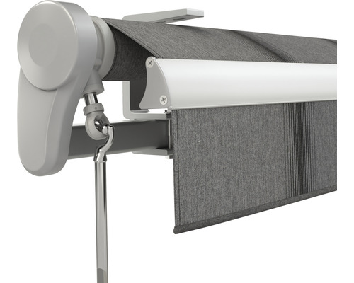 Vue détaillée d''un store banne gris