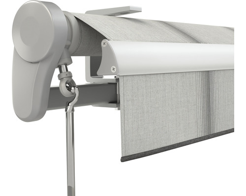 Vue détaillée d''un store banne avec manivelle