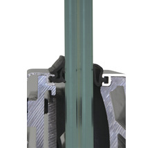 Detailansicht eines Fensterprofils mit Glas und Dichtung