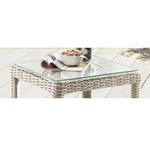 Desserte Destiny MERANO 46x46x50cm, rotin synthétique, vintage blanc