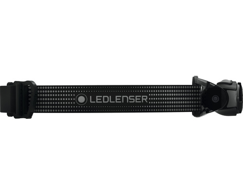 Logo Ledlenser sur un bandeau de lampe frontale