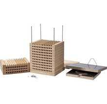 Hôtel à insectes dobar nichoir pour abeilles sauvages/osmies en pin env. 22 x 19 x 3 cm
