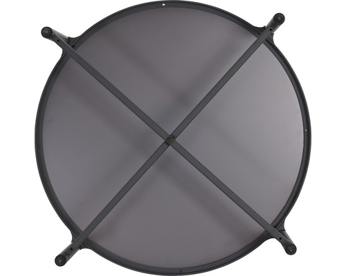 Runder Gartentisch mit Metallgestell, Ansicht von unten