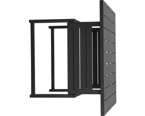 Detailansicht eines Gartentisches mit Ausziehfunktion