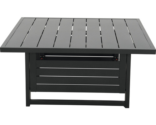 Quadratischer Gartentisch aus Aluminium mit Lamellendesign