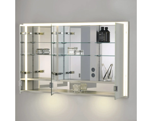 Spiegelschrank mit Beleuchtung und Glasablagen für das Badezimmer