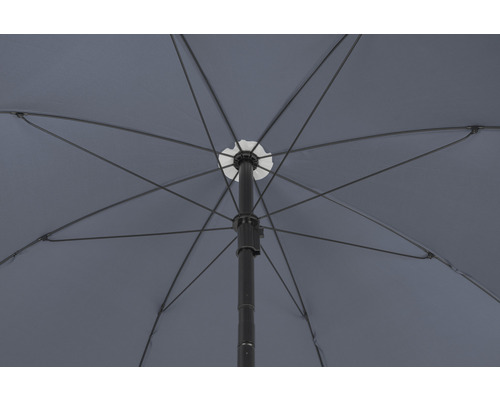 Vue de dessous d''un parasol avec baleines et mât