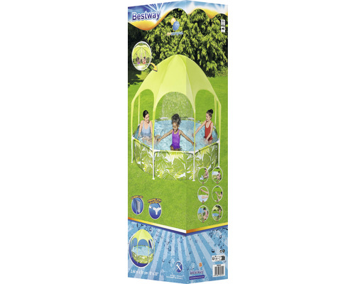 Bestway Frame Pool Set mit Sonnendach und Blattmuster