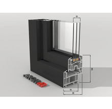 Kunststofffenster 2.Flg. ARON Basic weiss/anthrazit 1050x500 mm-thumb-2