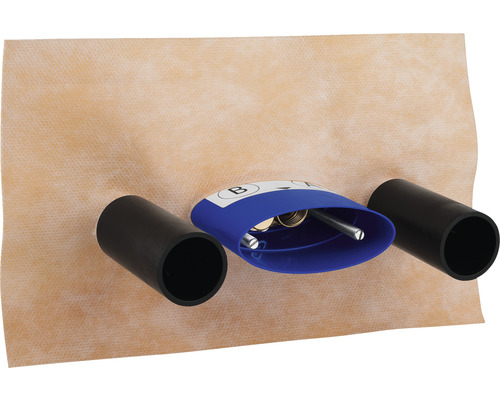 Dichtmanschette mit Rohranschlüssen und Dichtelement für den Rohrdurchgang