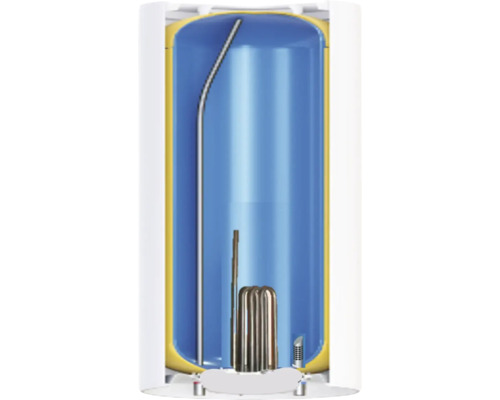 Vue intérieure d''un chauffe-eau avec des tuyaux et un radiateur