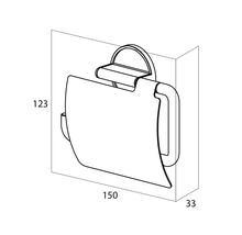 Dessin technique d''un porte-papier toilette avec dimensions