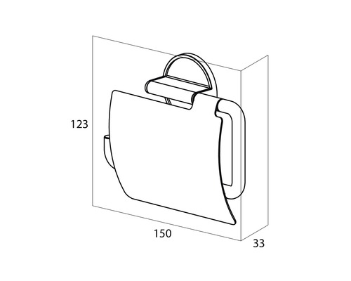 Dessin technique d''un porte-papier toilette avec dimensions