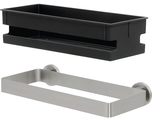 Ensemble de salle de bains avec une étagère et un porte-serviettes