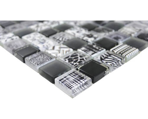 Mosaïque en verre et pierre naturelle