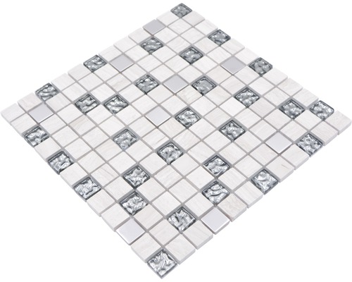 Mosaïque en verre et pierre naturelle