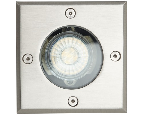 Spot de sol encastrable carré en acier inoxydable avec ampoule LED