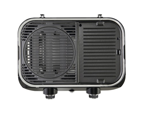 Elektrogrill mit Grillrost und Grillplatte