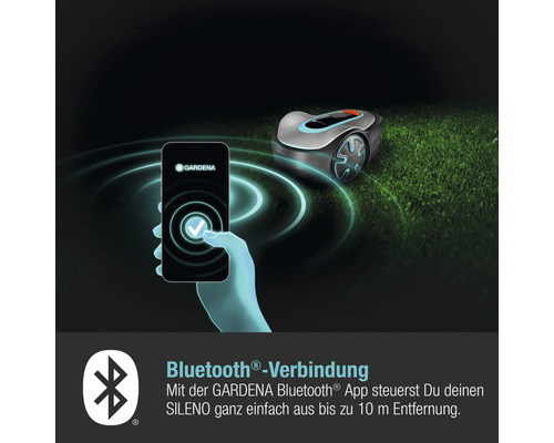 Gardena Sileno Mähroboter steuerbar per Smartphone App über Bluetooth