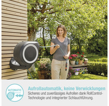 GARDENA Wandschlauchbox RollUp S 15m, 180° schwenkbar und RollControl
