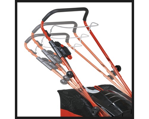 Vue détaillée d''une tondeuse à gazon avec poignée réglable