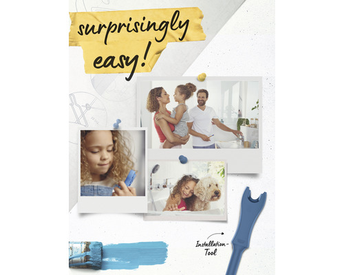 Illustration zur einfachen Installation im Badezimmer mit Werkzeug