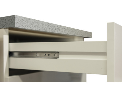 Gros plan d''un élément de tiroir ouvert avec rail coulissant