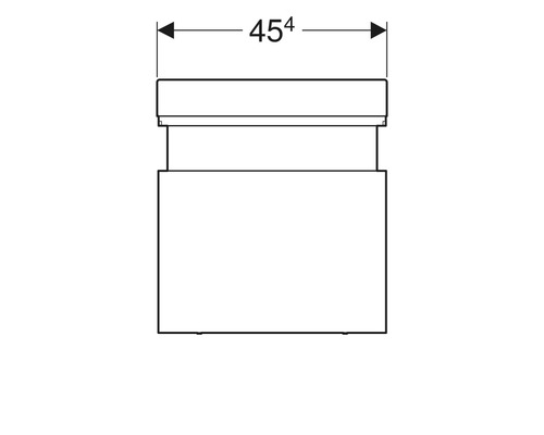 Dessin technique d''un meuble sous-lavabo avec indication de dimension 454