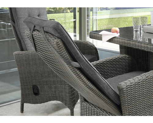 Gartenmöbelset Palma Luna Set vintage Destiny Polyrattan Aluminium 4 Sitzer  5 teilig grau - HORNBACH