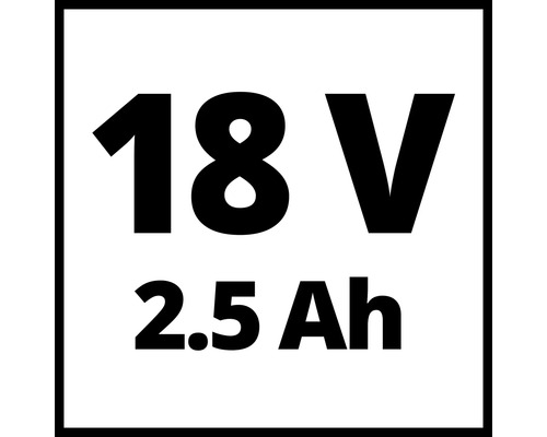 18 Volt 2,5 Amperestunden Symbol