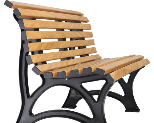 Banc de jardin avec lattes en bois et structure en métal