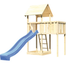 Tour de jeux avec toboggan et échelle en bois