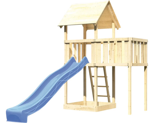 Spielturm mit Rutsche und Leiter aus Holz