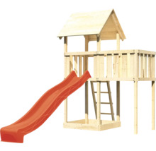 Tour de jeu en bois avec toboggan et échelle