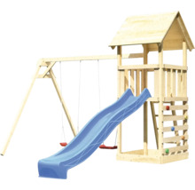 Tour de jeux en bois avec toboggan et balançoire