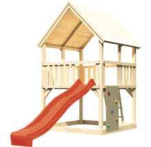 Tour de jeux en bois avec toboggan et mur d''escalade pour le jardin