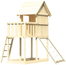Tour de jeux en bois avec échelle et filet d''escalade