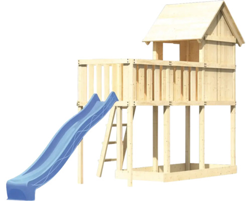 Spielturm mit Rutsche und Leiter aus Holz