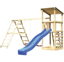 Holzspielplatz mit Rutsche, Schaukel und Kletterwand für den Garten