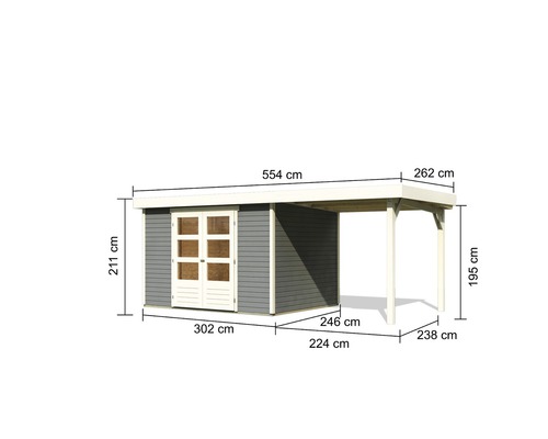 Abmessungen Gartenhaus mit Carport