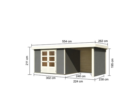 Illustration d''un abri de jardin avec les dimensions