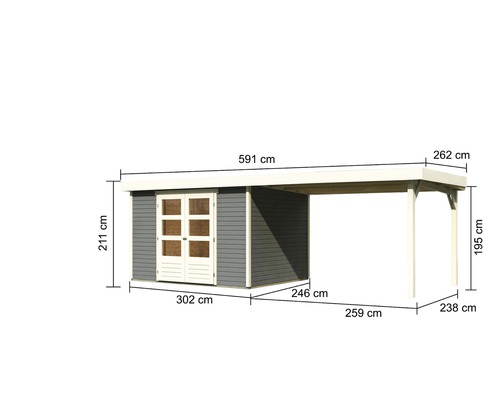 Dimensions d''un abri de jardin avec abri voiture