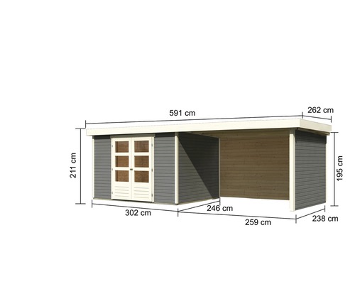 Dimensions d''un abri de jardin avec annexe